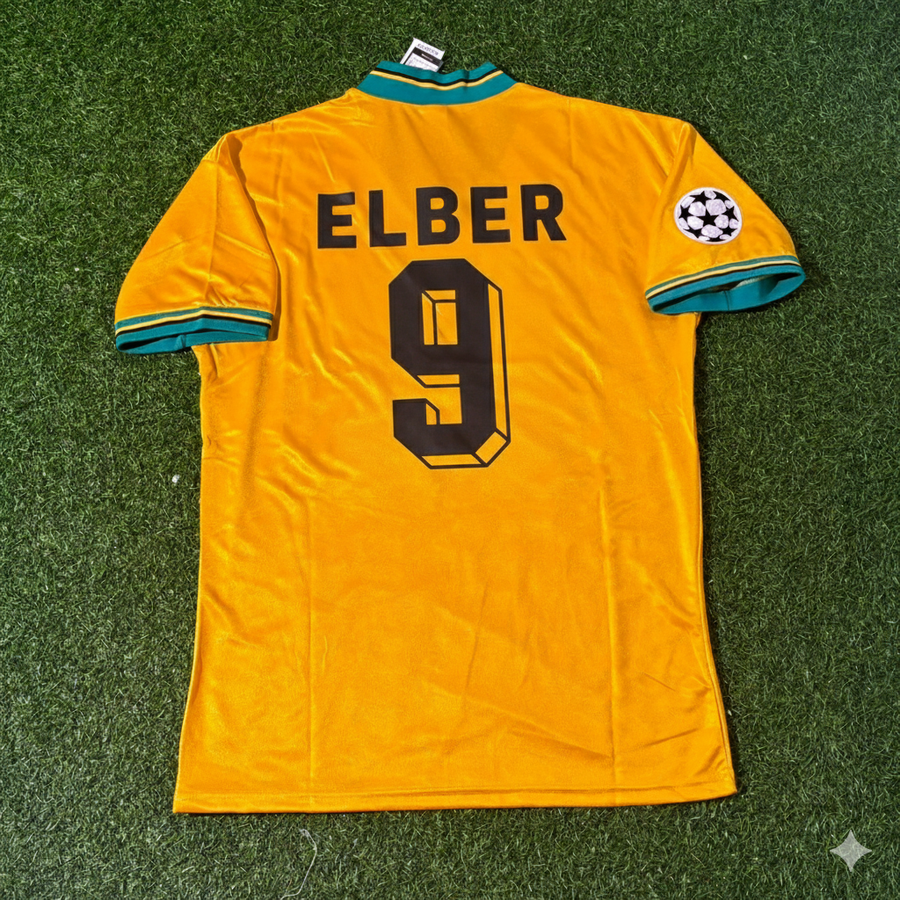 Giovane Elber Bayern Munich Yellow Retro Football Jersey Kit