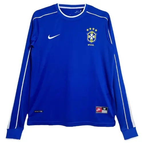 Camiseta de visitante de Brasil 1998 I - Versión retro de manga larga