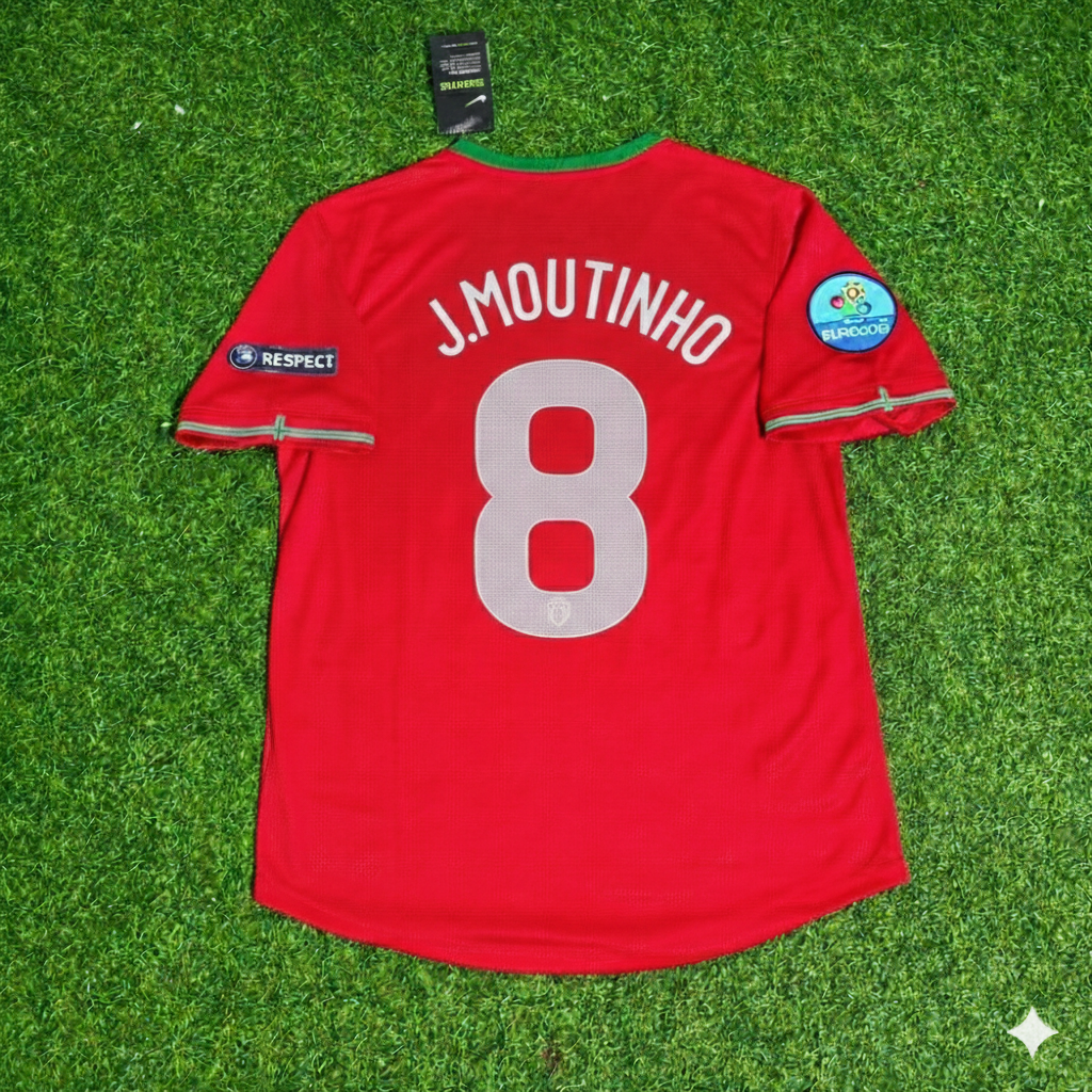 Joao Moutinho Portugal Euro 2012 Red Retro Football Jersey Kit