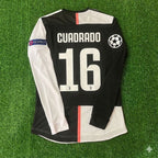 Juan Cuadrado 16- Juventus Long Sleeve 2019 2020 Retro White Black Jersey Trikot Maglia