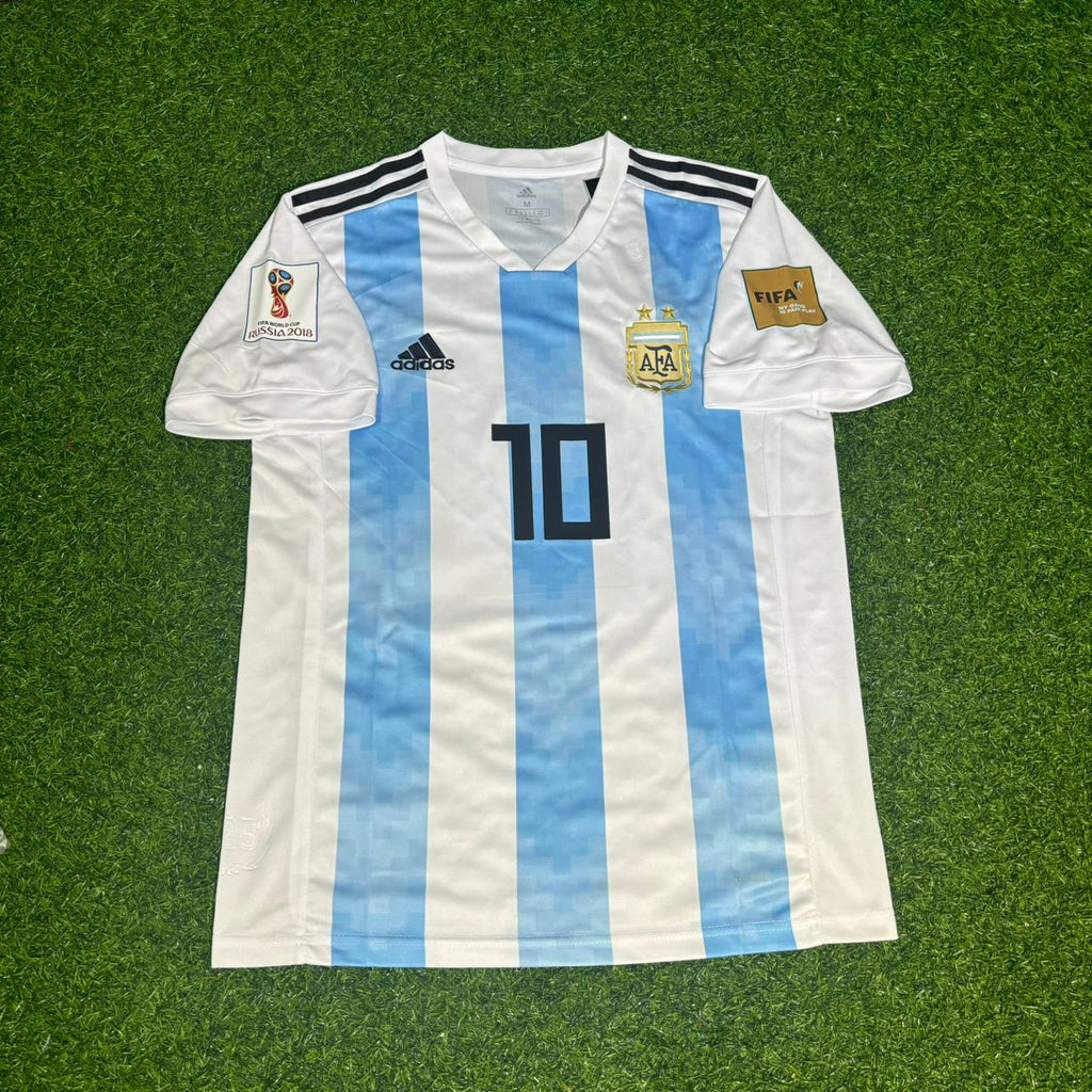 Lionel Messi #10 Argentina 2018 World Cup Home Retro Jersey