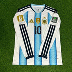 Lionel Messi #10 Argentina 2026 World Cup Home Legacy Patch Long Sleeve Football Jersey