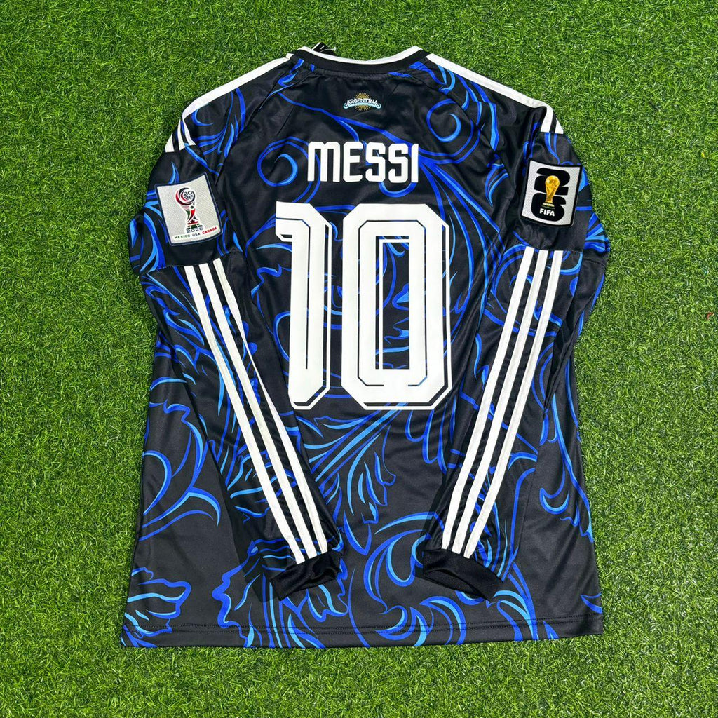 Lionel Messi Argentina 2026 World Cup Away Legacy Patch Long Sleeve Football Jersey