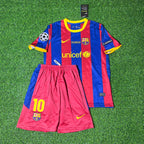 Lionel Messi Barcelona 2011 London Final Kids Retro Football Jersey Kit