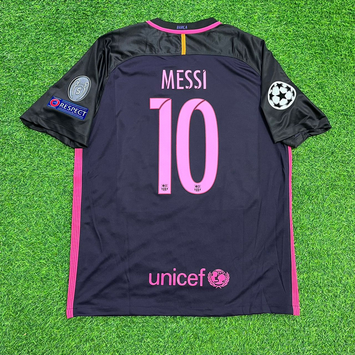 Lionel Messi Barcelona 2014/15 Retro Black Pink Jersey Maillot Trikot Maglia