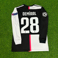 Merih Demiral 28- Juventus Long Sleeve 2019 2020 Retro White Black Jersey Trikot Maglia