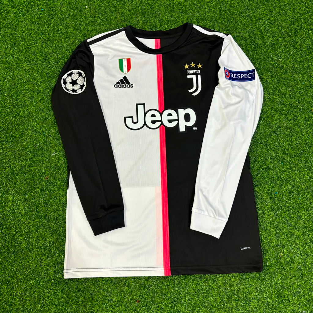 Merih Demiral 28- Juventus Long Sleeve 2019 2020 Retro White Black Jersey Trikot Maglia