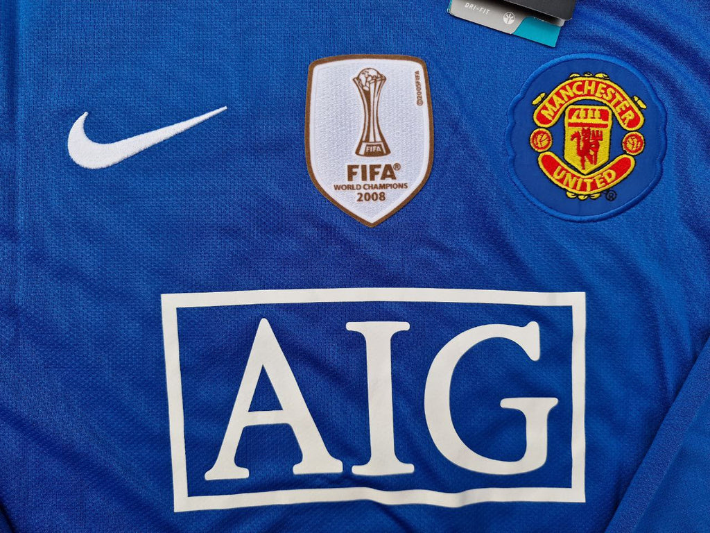 Cristiano Ronaldo Manchester United 2008 Champions League Patch Retro Short Jersey Trikot