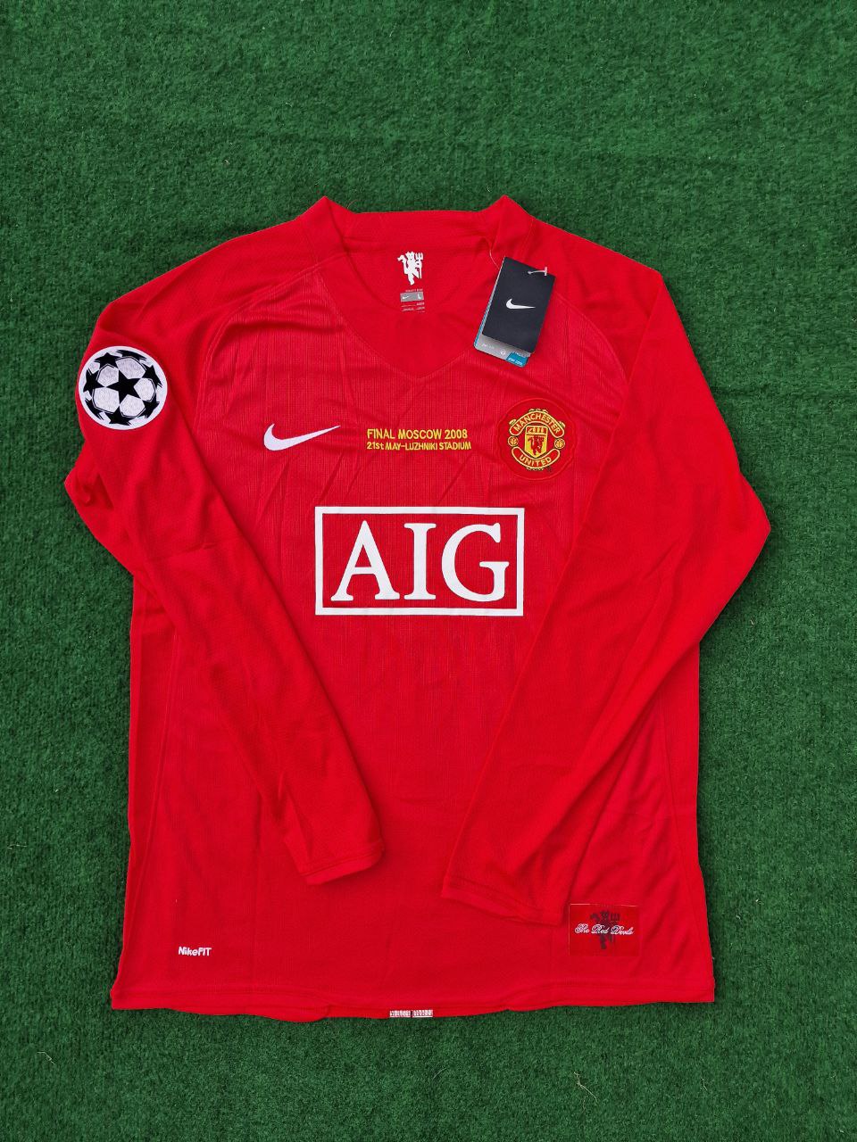Cristiano Ronaldo Manchester United 2008 Champions Leage Final Moscow Retro Long Sleeve Jersey