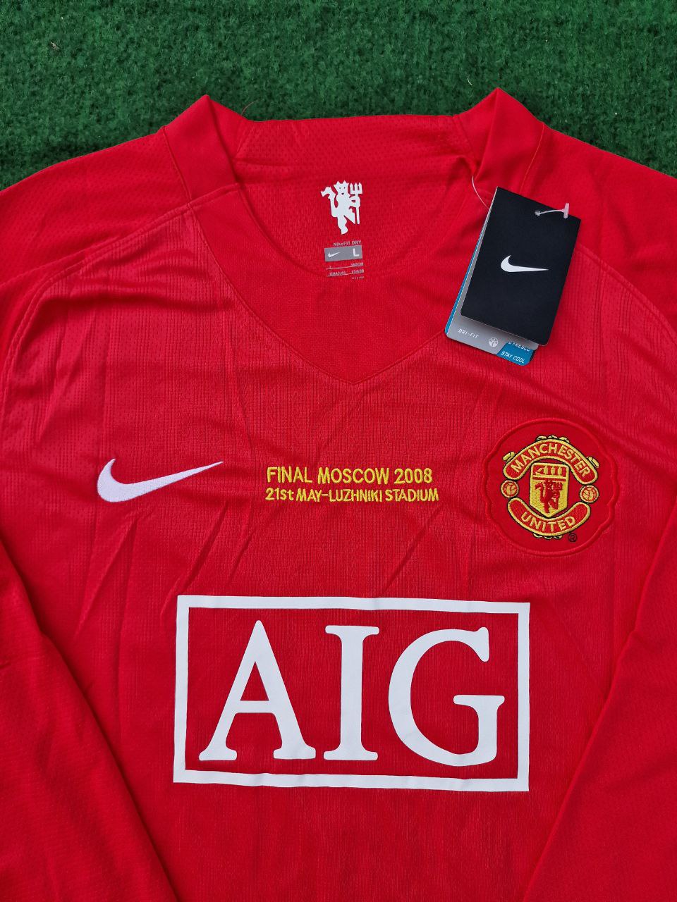 Cristiano Ronaldo Manchester United 2008 Champions Leage Final Moscow Retro Long Sleeve Jersey
