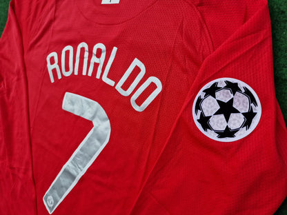 Cristiano Ronaldo Manchester United 2008 Champions Leage Final Moscow Retro Long Sleeve Jersey