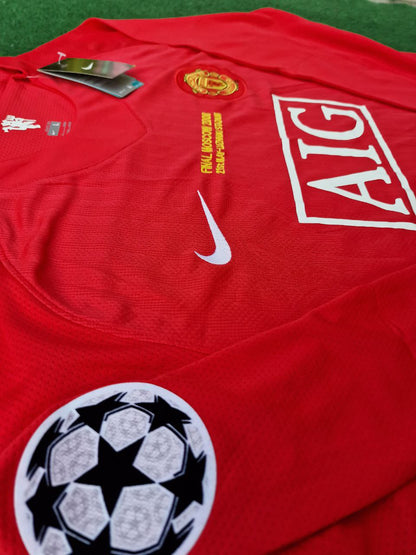 Cristiano Ronaldo Manchester United 2008 Champions Leage Final Moscow Retro Long Sleeve Jersey