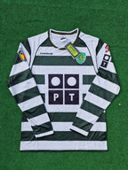 Cristiano Ronaldo Sporting Lisbon First Season Long Sleeve Retro Kids Jersey Soccer Shirt