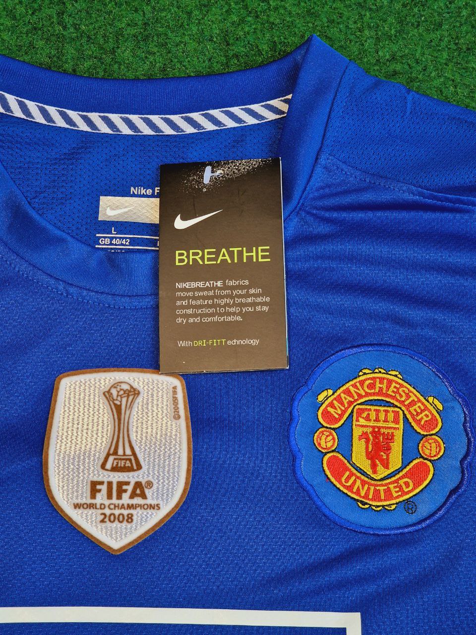 Cristiano Ronaldo Manchester United 2008 Champions League Patch Retro Short Jersey Trikot