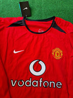 Cristiano Ronaldo Manchester United 2002 2004 Red Retro Long Sleeve Jersey Trikot Maillot