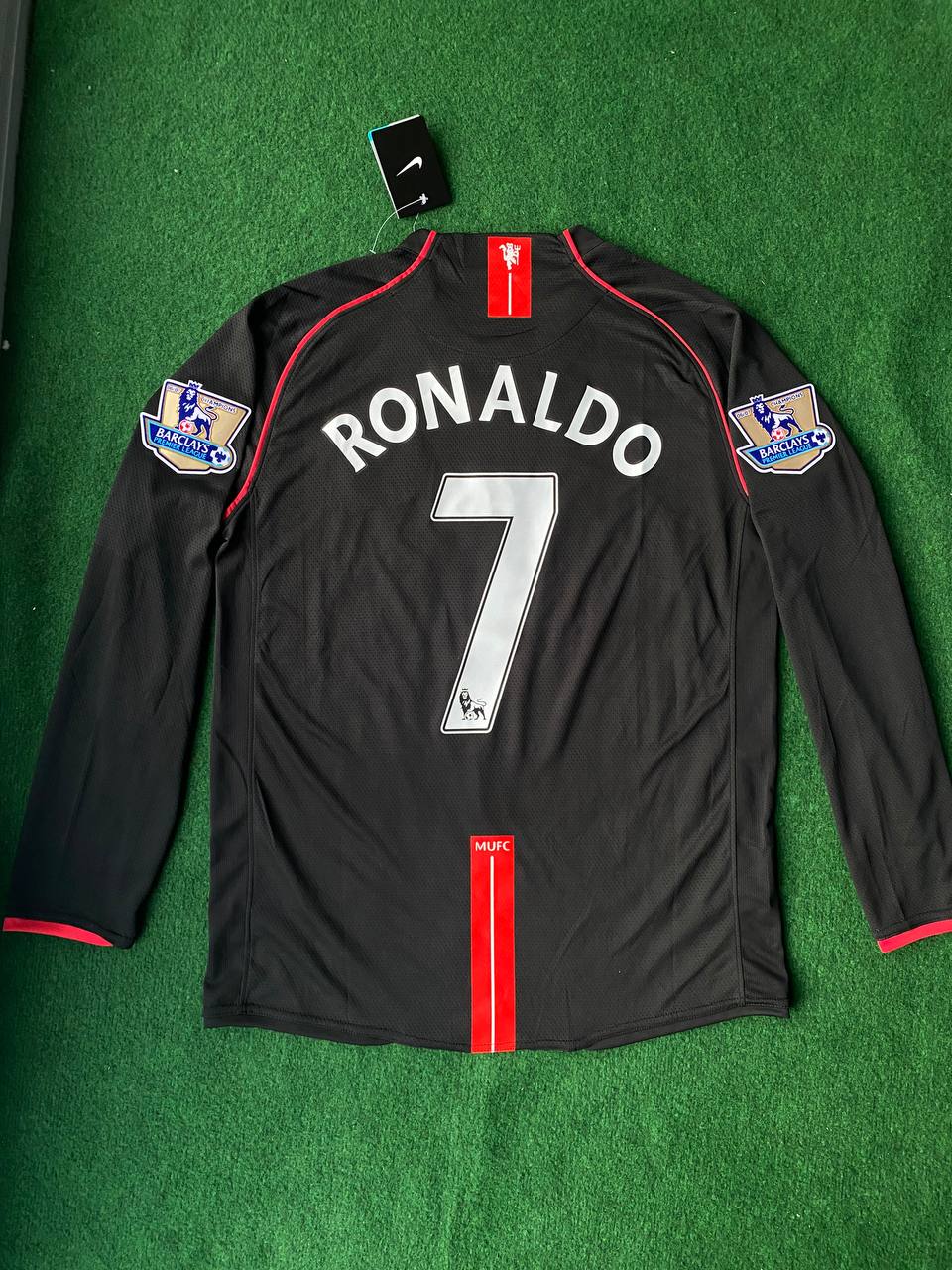 Cristiano Ronaldo 2007-2008 Manchester United Black Retro Jersey Trikot Camiseta Maillot