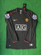 Cristiano Ronaldo 2007-2008 Manchester United Black Retro Jersey Trikot Camiseta Maillot