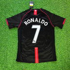 Cristiano Ronaldo Manchester United 2007-2008 Black Retro Jersey Trikot Camiseta Maillot Soccer Shirt